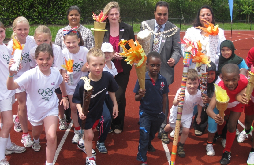 Mary Macleod at Hounslow Schools Olympic Torch Relay