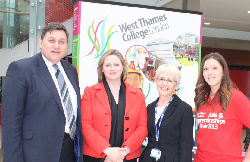 Mary Macleod MP and Kit Malthouse with Marjorie Semple, Principal of West Thames