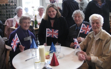 Mary with guests at the Chiswick Day Centre