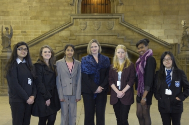 Mary Macleod with local students marking International Women's Day 2012