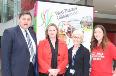 Mary Macleod MP and Kit Malthouse with Marjorie Semple, Principal of West Thames