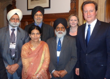 Mary with the Prime Minister and representatives from the Hounslow Gurdwara 